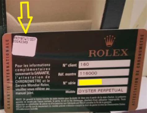 Codici Garanzia Rolex .